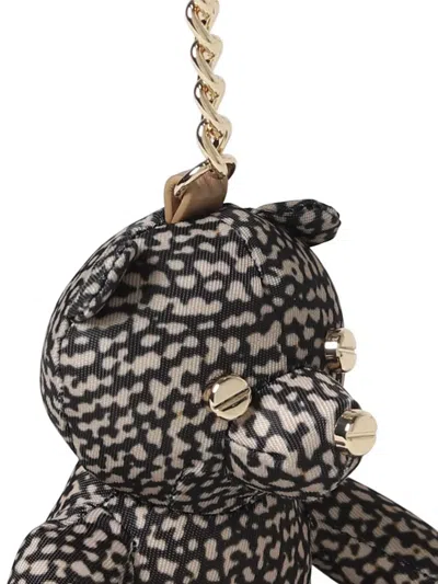 Borbonese Bear Patterned Keyring In Blue