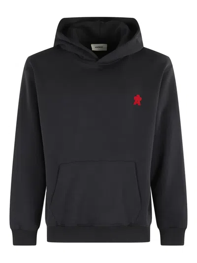 A Paper Kid Logo-embroidered Hoodie In Black