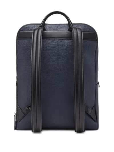 Smythson Panama Zip-around Leather Backpack In Blue