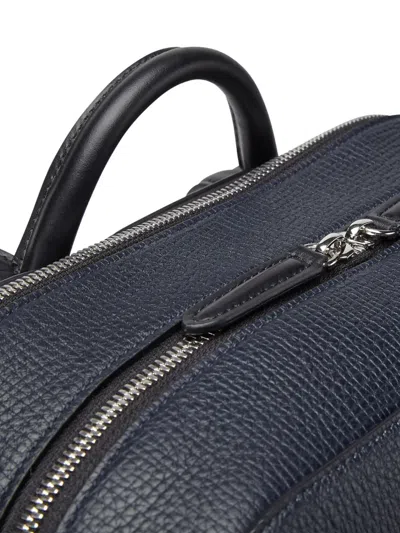 Smythson Panama Zip-around Leather Backpack In Blue