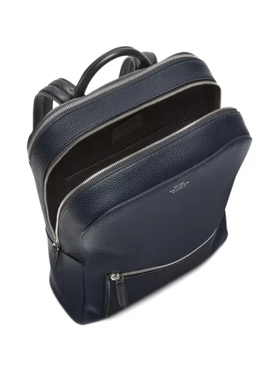 Smythson Panama Zip-around Leather Backpack In Blue