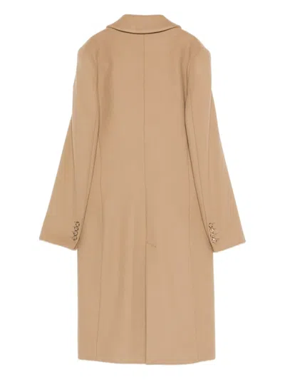 Manuel Ritz Double-breasted Wool-blend Coat In Neutral