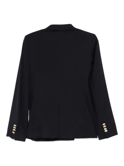 Manuel Ritz Double-breasted Wool Blazer In Blue