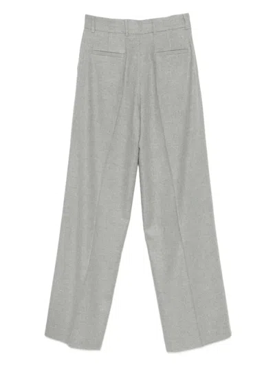 Manuel Ritz Straight Flannel Trousers In Gray