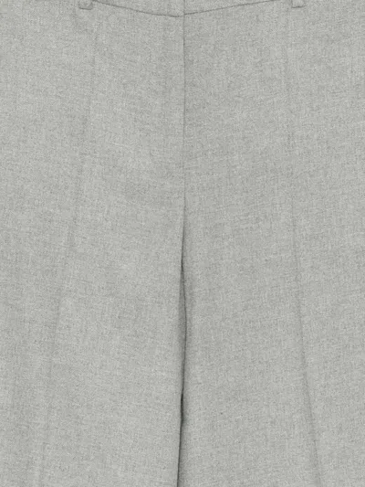 Manuel Ritz Straight Flannel Trousers In Gray