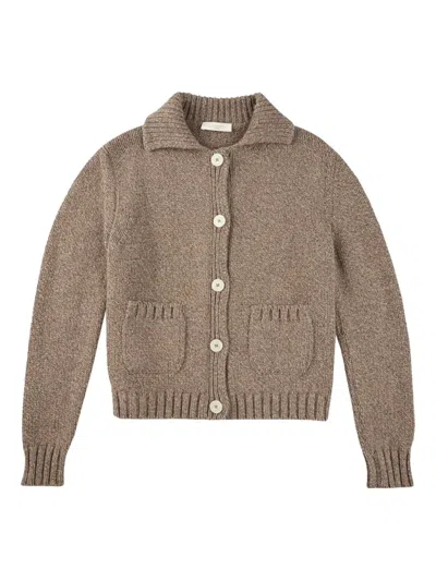 Zanone Collared Knitwear Cardigan Featuring Pockets In Brown