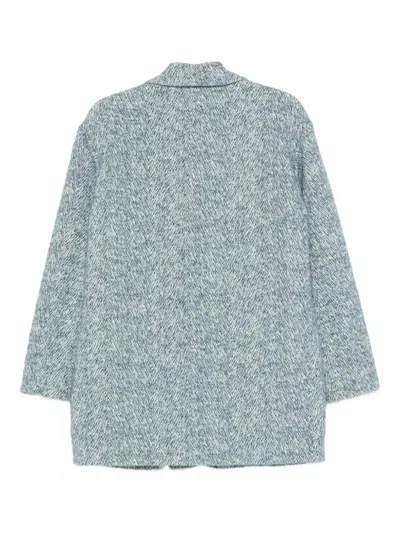 Manuel Ritz Chevron-pattern Tweed Jacket In Multi