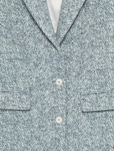 Manuel Ritz Chevron-pattern Tweed Jacket In Multi