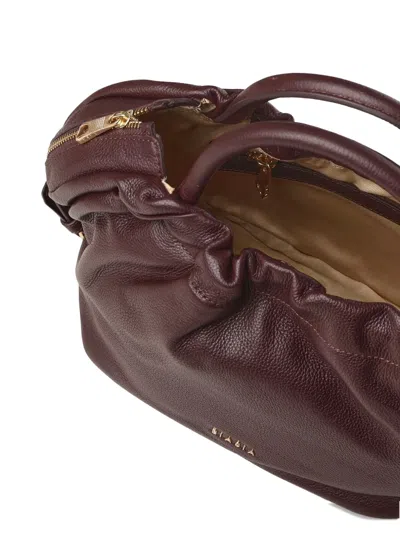 Biasia Leather Bag With Logo In Burgundy
