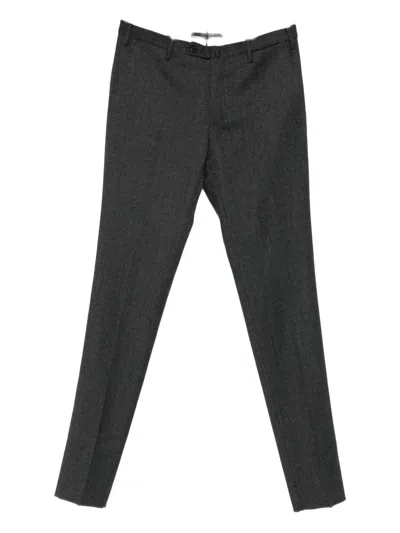 Incotex Herringbone Trousers In Black