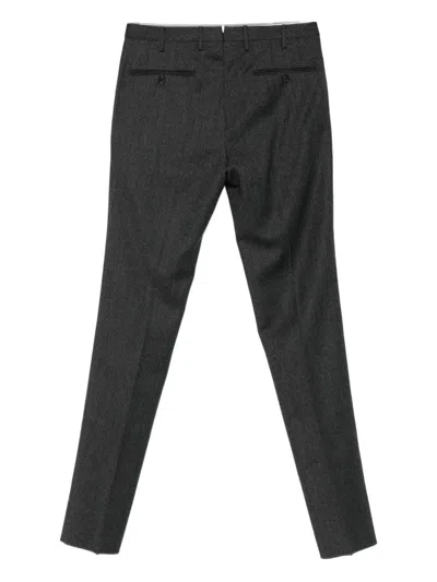 Incotex Herringbone Trousers In Black
