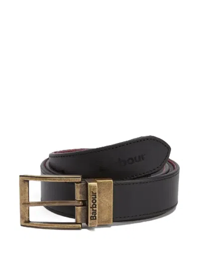 Barbour Reversible Tartan Buckle Belt In Brown