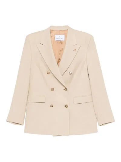 法兰绒双排扣西装夹克