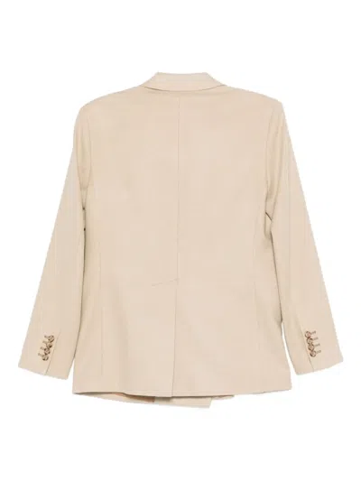 法兰绒双排扣西装夹克