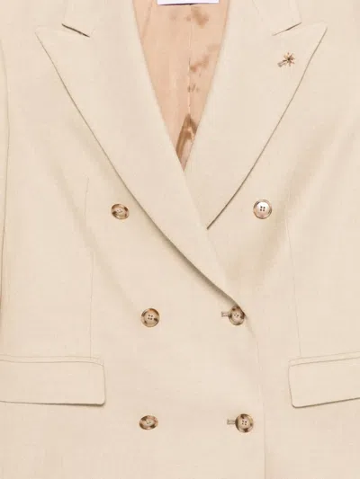 法兰绒双排扣西装夹克