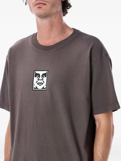 Obey Icon Face Pigment Dyed Heavyweight T-shirt In Brown