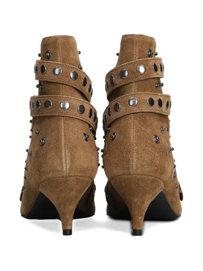 Alchimia High Heels Ankle Boots In Brown Suede In Brown