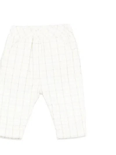 Patachou Checked-pattern Trousers (set Of Two) In White