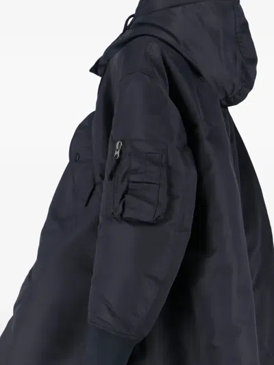 Aspesi Hooded Jacket With Arm Pocket And Drawstring In Black