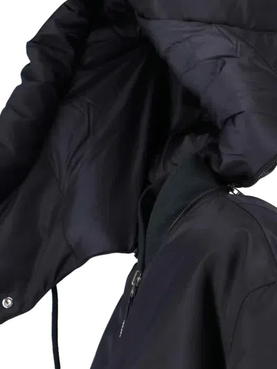 Aspesi Hooded Jacket With Arm Pocket And Drawstring In Black