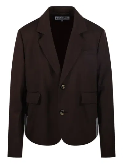 Loewe Chocolate Wool Blazer In Brown