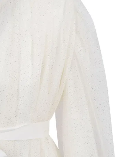 Il Gufo Long-sleeve Bow Dress In Neutral