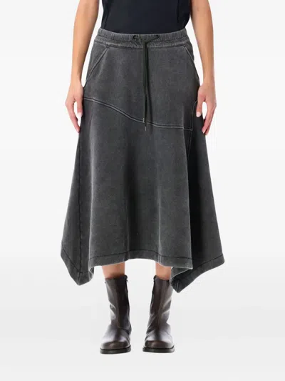 Our Legacy Midi Skirt With Drawstring And Pockets In Gray