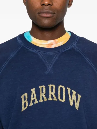 Barrow Logo-print Crew-neck Sweatshirt In Blue