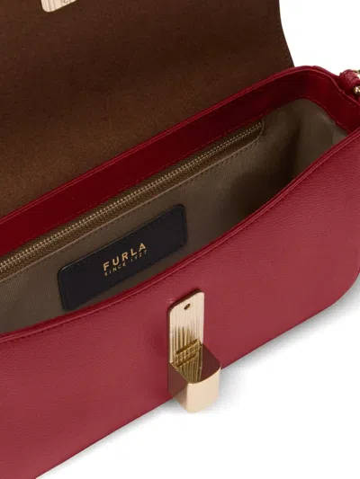 Furla Iride S Cherry Leather Shoulder Bag In Red