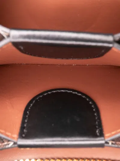 Pre-owned Burberry 2018-2023 Monogram Stripe E-canvas Jessie Tb Wallet On Chain Crossbody Bag In Brown