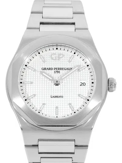 Pre-owned Girard-perregaux Laureato 38mm In Silver