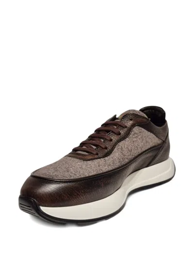 Barrett Panelled Sneakers In Brown