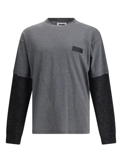 Magliano Double-sleeved Cotton Trauma T-shirt In Gray