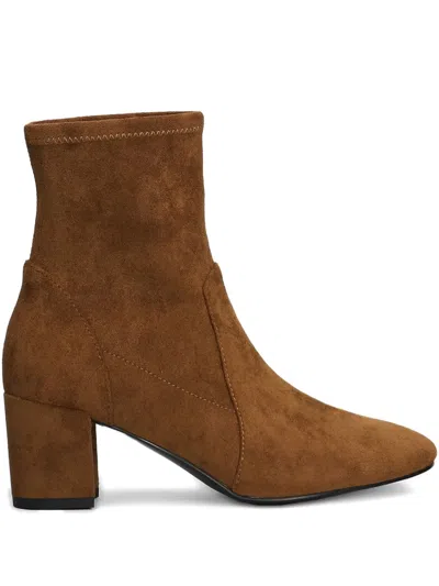 Bibi Lou 60mm Aster Pointed Block Heel Boots In Brown