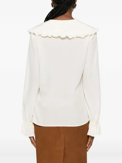 Chloé Ruffled-collar Blouse In Neutral