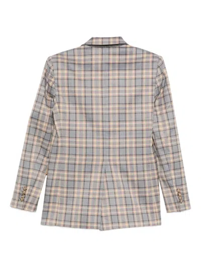 Manuel Ritz Check-print Blazer In Gray