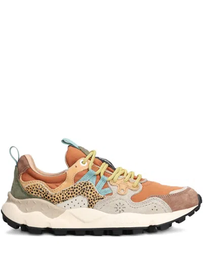 Flower Mountain Yamano 3 Panelled Sneakers In Brown