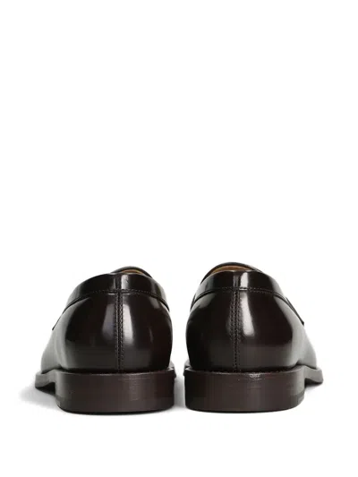 Henderson Baracco Glossy Leather Loafers In Brown