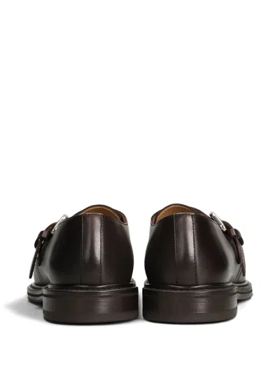Henderson Baracco Buckle-strap Leather Monk Shoes In Brown