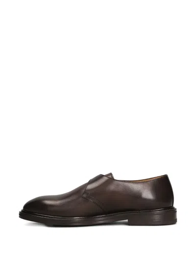 Henderson Baracco Buckle-strap Leather Monk Shoes In Brown