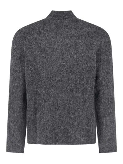 Aspesi Button-up Knit Sweater In Gray