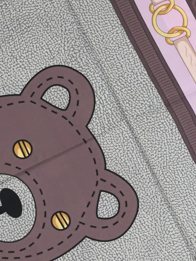 小熊印花腰带扣环围巾