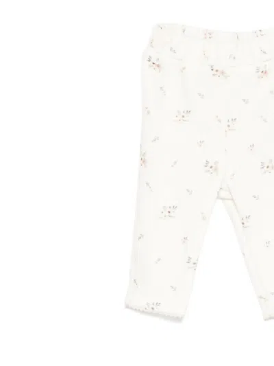 Patachou Floral-print Trousers (set Of Two) In Neutral