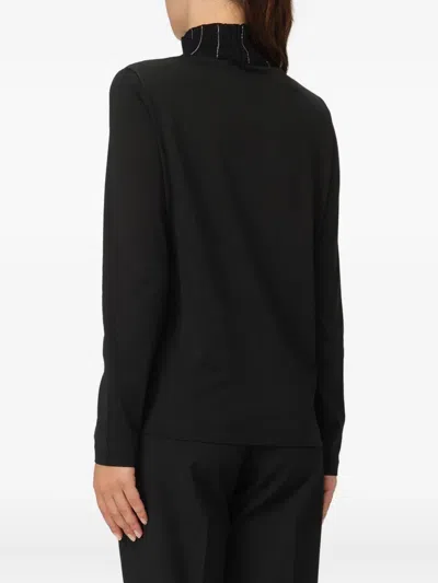 Fabiana Filippi Roll-neck Ribbed-knit Jumper In Black