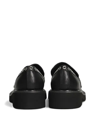 Bibi Lou Eyelet-embellished Loafers In Black