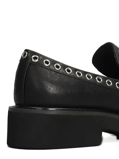 Bibi Lou Eyelet-embellished Loafers In Black