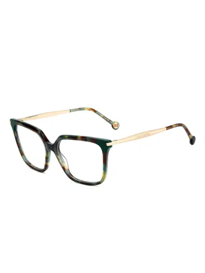 Carolina Herrera Square-frame Patterned Glasses In Green