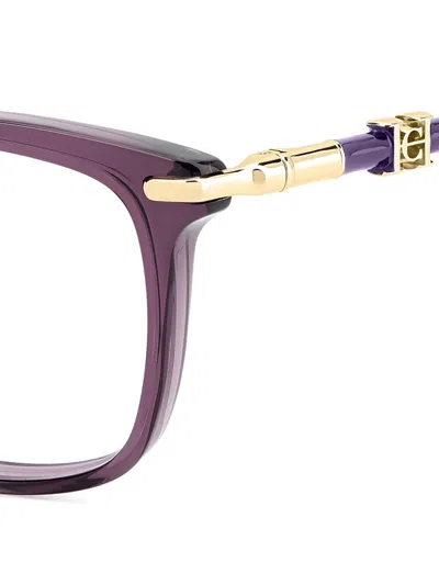 Carolina Herrera Square-frame Patterned-temples Glasses In Purple