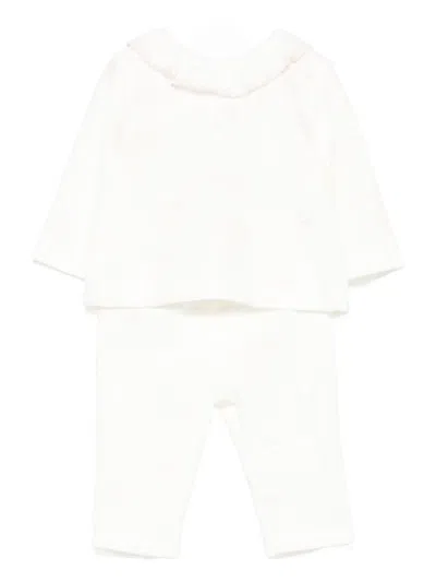 Patachou Ruffled-details Trousers (set Of Two) In White