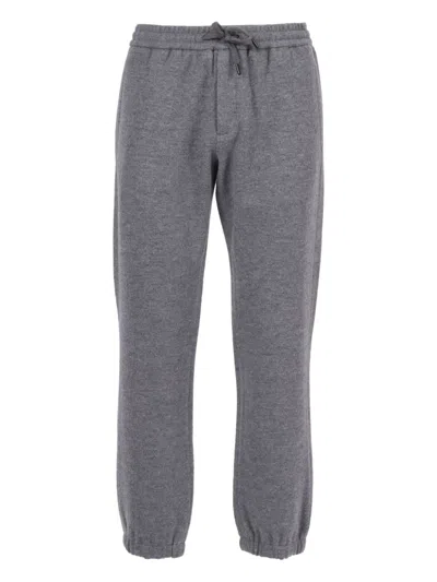 Circolo 1901 Cuffed Wool Trousers With Structured Fit In Gray